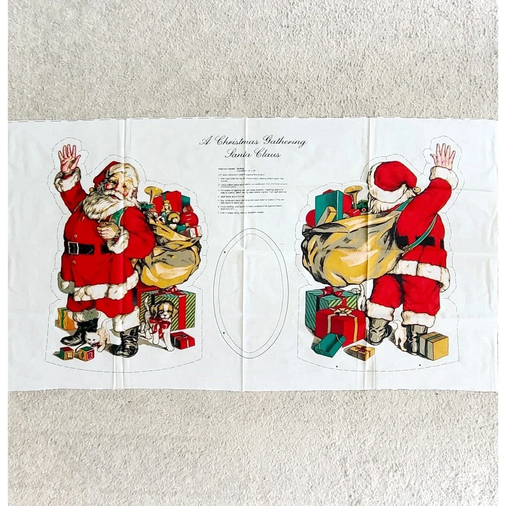 VALUE BUNDLE: 8 VTG Christmas Cut & Sew Panels Santa Nativity Apron Tree Stuff